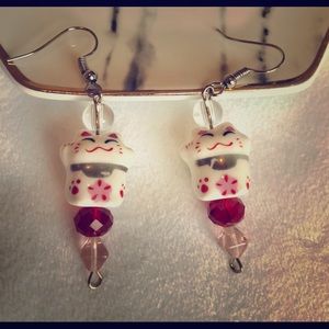 Maneki Neko Earrings (Handmade)